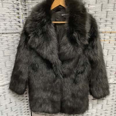  Relish NoLess Womens  Size XS Faux Fur Coat Black  