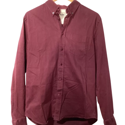 Acne Mens Size 48 ( S AUS) Maroon Button Up 
