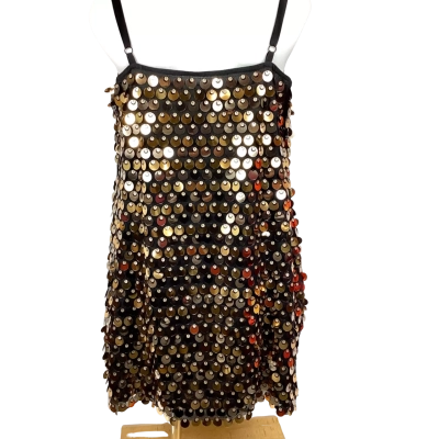 City Chic Disco Mini Dress - Gold Size XS 