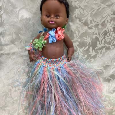 Hawaiian doll with hula skirt