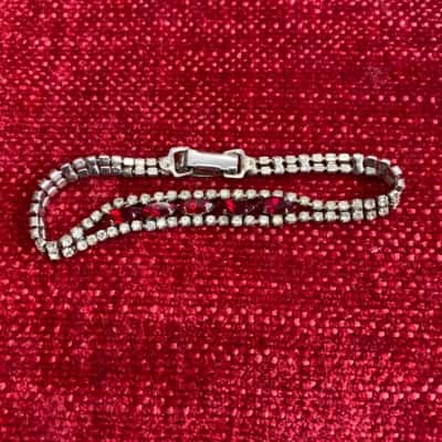  Womens Bracelet with CZ red and clear stones