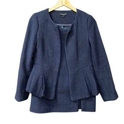 Basque Womens Size 8 Navy Blue Jacket & Skirt Set 