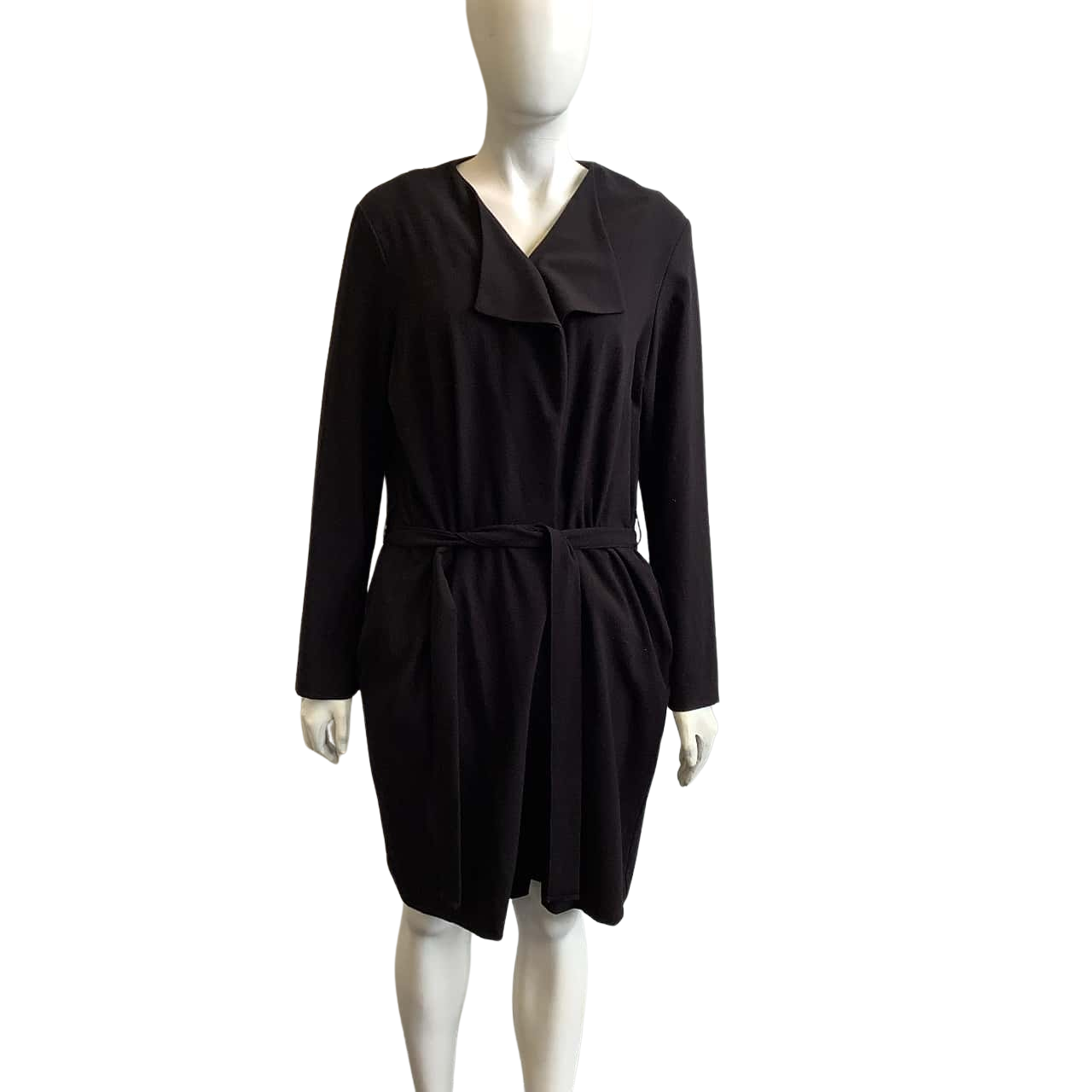 David Jones Women's Size 16 Belted Open Jacket Black (s)