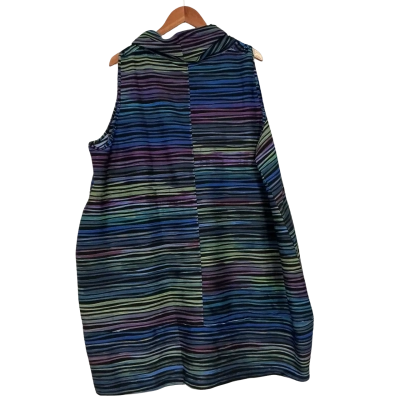 Taking Shape Blue Reflections Sleevless Tunic Size 24 Blue / Striped / Teal | Brand New | RRP $139.99
