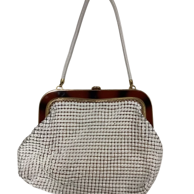 Vintage Glomesh Handbag with Gold and Tortoise Shell enamel frame
