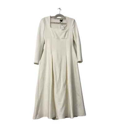 BNWT Karen Millen Womens Lydia Millen Clean Tailored Sweetheart Neckline Midi Dress Size 12 White 