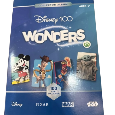 Disney 100 Collection Woolworths Wonder Cards Complete Full Set with Album