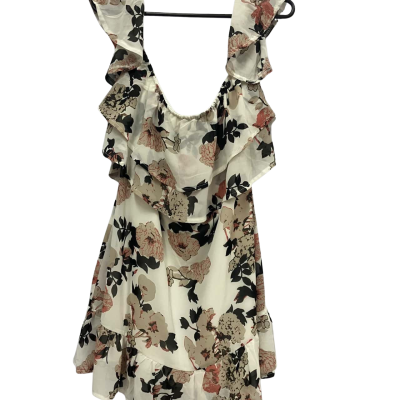  Parisian Petite Size 14 Off The Shoulder Dress Floral / White  