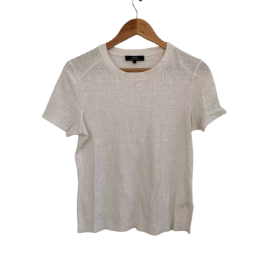 Saba Womens  Size S Short Sleeve Top White 
