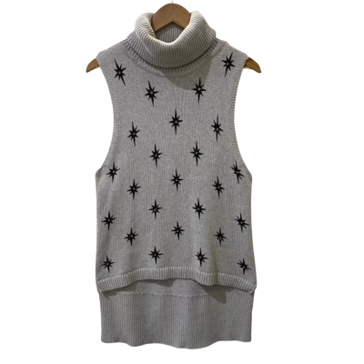 Sass & Bide Size S Roll Neck Jumper Grey/ Pattern 
