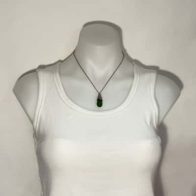 Emerald Glass Teardrop Necklace 
