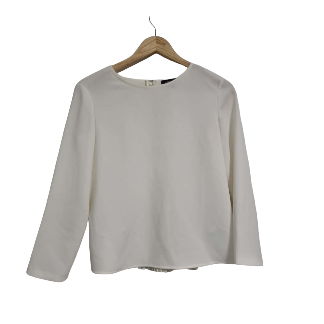 Armani Jeans Womens Long Sleeve Top With Pleated Back Bottom Size 40 Cream(s)