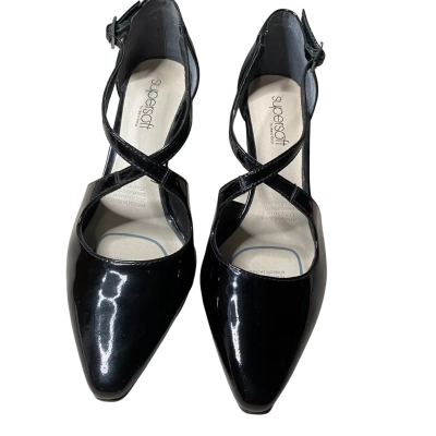 Diana Ferrari Black Patent Pointed Toe Heels Size 7C