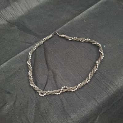  Womens Necklace Black  / Silver 