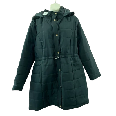 Rockmans Women's Long Puffer Jacket Size 16 Black  