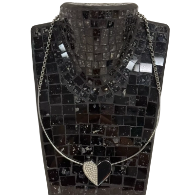 MIMCO 'Lift Off Torque' Silver Tone Heart Pendant and Necklace