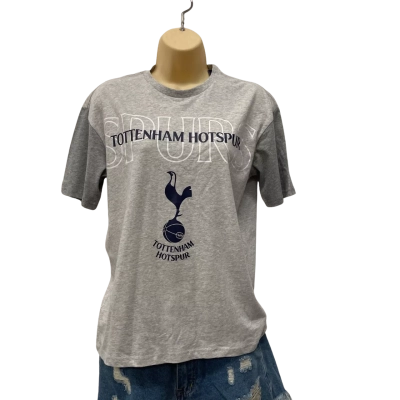  Womens Tottenham Hotspurs Size 12 T-shirts Grey / Navy Blue / White 