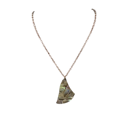  Women's Paua Shell Pendant with Silver PlatedChain -  Multicolour 