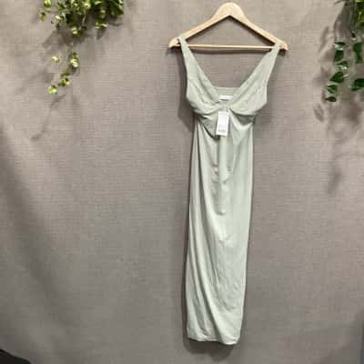 BNWT Kookai Womens  Size 8 Midi Dress Olive 