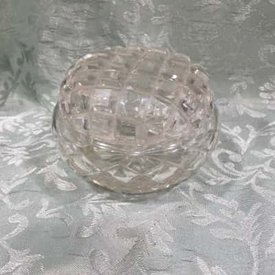 Vintage Lidded Crystal Trinket Bowl