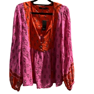 Sportsgirl Womens  Size 18 Blouse Pink  / Red Boho Style    RRP $79.95