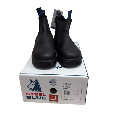  Mens  Size 7 Steelcap Boots  Black  