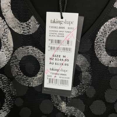 TS Womens black tunic top  Size M 