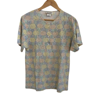 Aywon Womens  Size 10 Short Sleeve Top Multicoloured / Pattern 