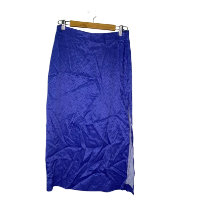 Zara Womens  Size M Midi Skirt Black  / Blue / Polka Dot 