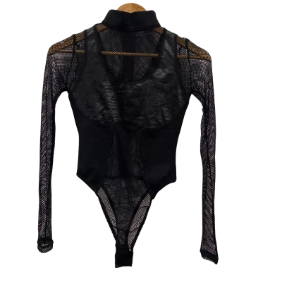 Maniere De Voir Women's Size 6 Bodysuit Black  