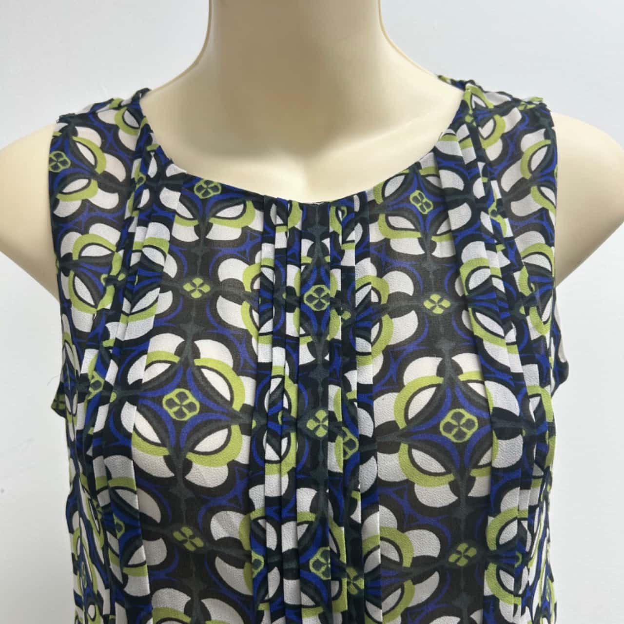 Banana Republic Womens Size XXS Blue & Green Sleeveless Top (s)