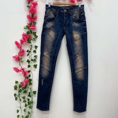 Jeneric Womens Skinny Jeans Size W30 L34 Navy Blue 