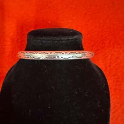  Women's 925 Silver Vintage Etched Cuff Bracelet 