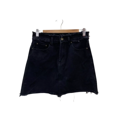 Showpo Womens  Size 8 Denim Mini Skirt Black  