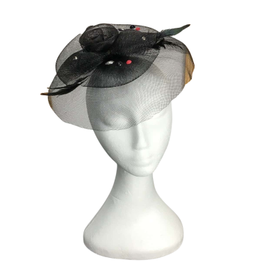  Unbranded Womens One Size Black Mesh Low Laying Fascinator  