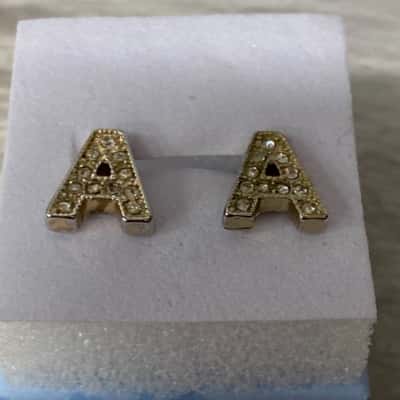  Sterling silver letter A studs