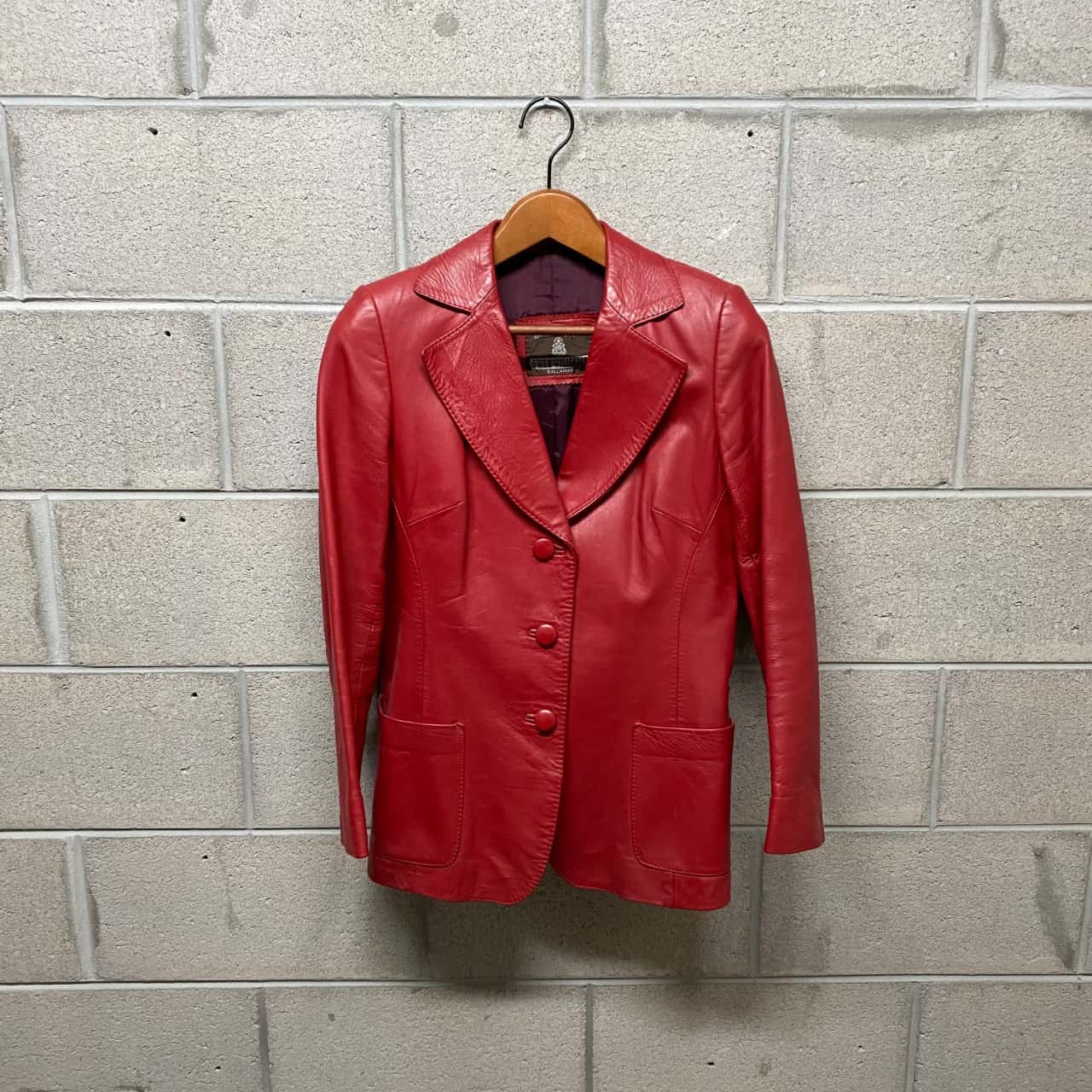 Womens Red Leather Jacket Size 810(s)