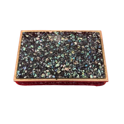 Paua Shell Footed Trinket Box 