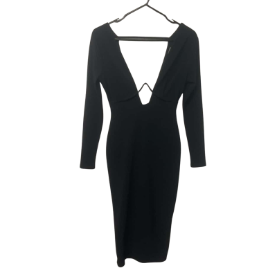 Womens ASOS Size 8 Black Long Sleeve Midi Dress  