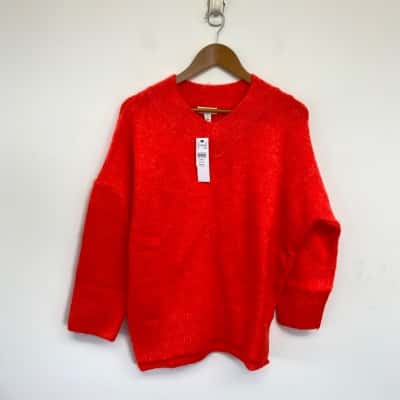 Topshop Red Knit Jumper  Size S 