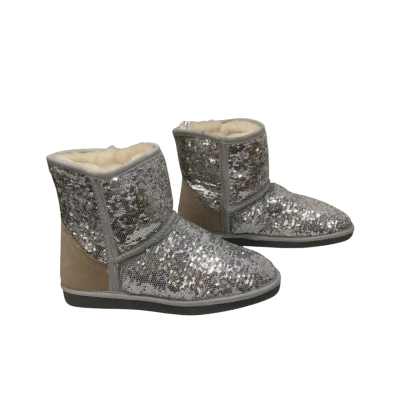 Womens UGG Size 7 Sequin Boots Grey 