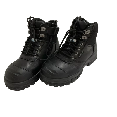 Skechers black leather work boots, Size 6.5