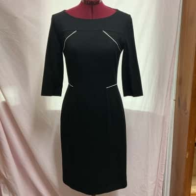 Cue Womens  Size 10 Casual Dress Black  / White 