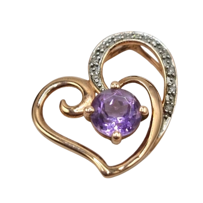 9 Carat Rose Gold Heart Pendant