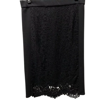 Blue Illusion Lace Panel Skirt Womens  Size L Black  
