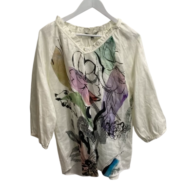 YARRA TRAIL Womens  Size 16 Long Sleeve Top Pattern / White 