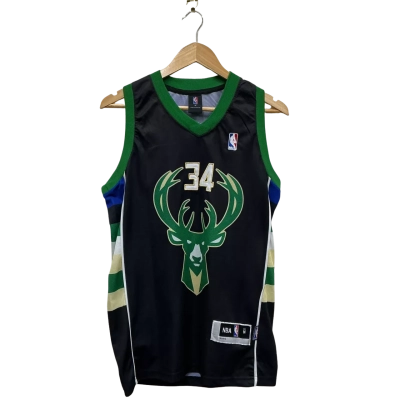 NBA Mens Size M Jersey “Antetokoumnpo #34” Black  / Green 