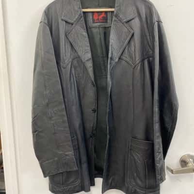  Mens  Size L Black  Vintage Leather John Palermo