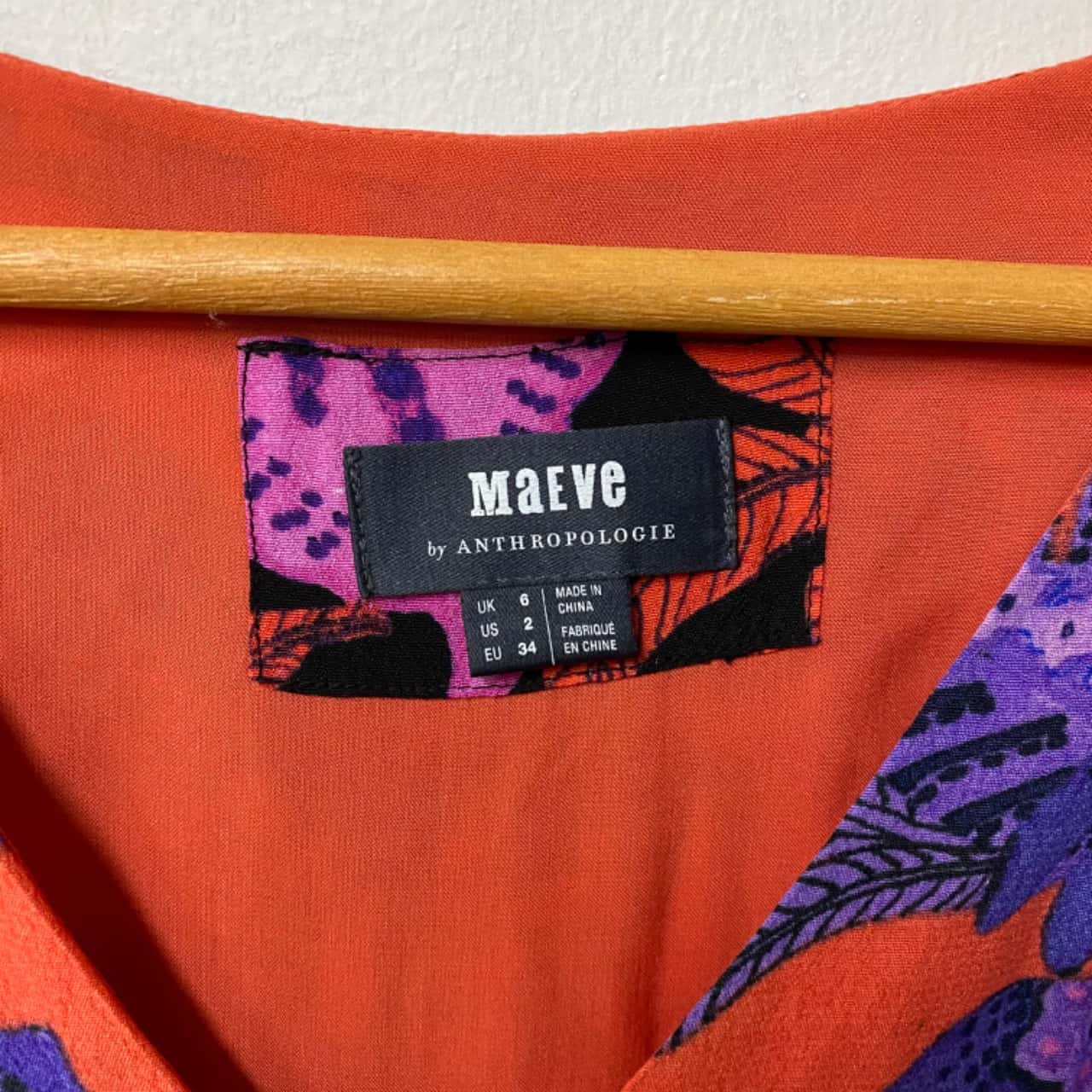 strapless open back dress New Anthropologie Orange Geometric Print 