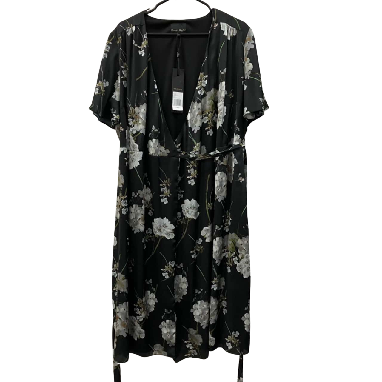 Phase Eight Womens Black Floral Wrap Dress Size 18 BNWT